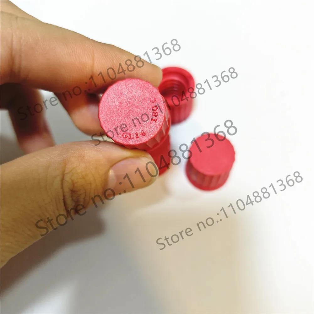 10pcs GL14 GL18 GL25 GL32 GL45 PBT reagent bottle cap, red cap, heat-resistant 180 degree screw cap