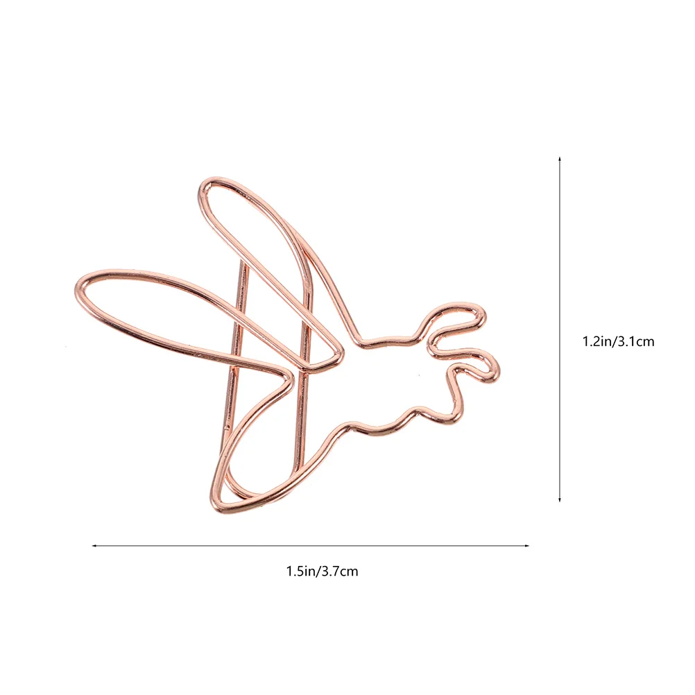 24 Pcs Bee Shaped Paperclips Document Cartoon Small Decorative Delicate Office File Tiny Metal
