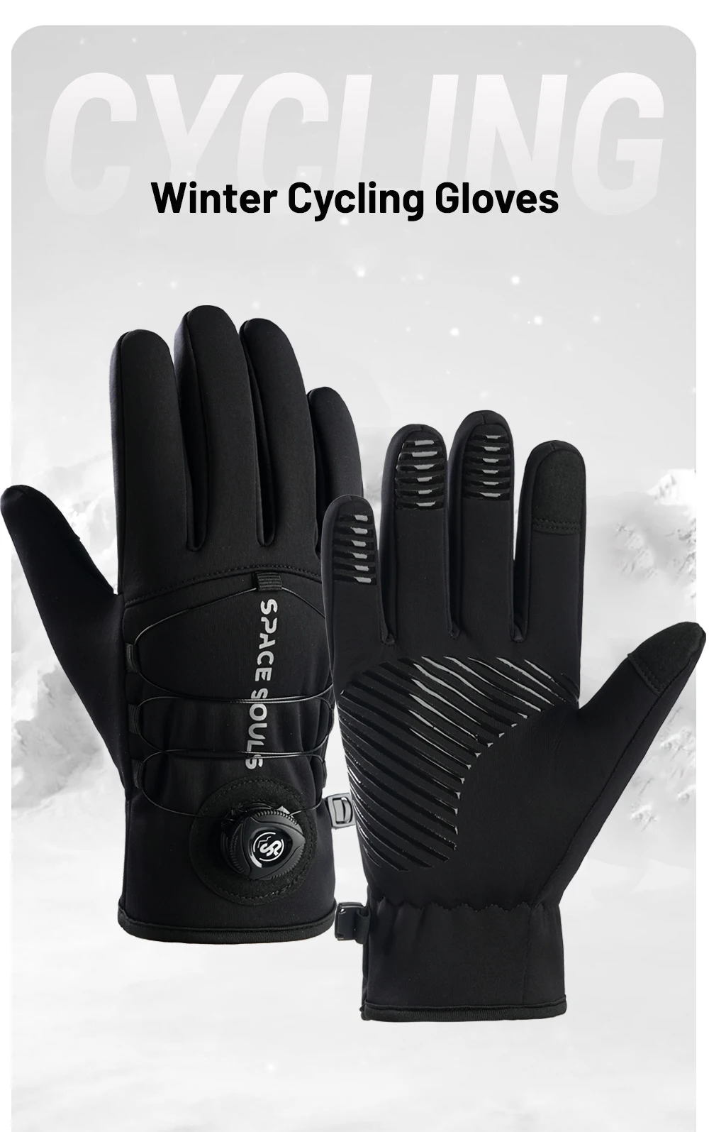 Neue Winter Schnalle Radfahren Handschuhe Unisex Winddicht Touchscreen Warme Handschuhe männer frauen Outdoor Sport Laufen Skifahren Handschuhe – Detail 1