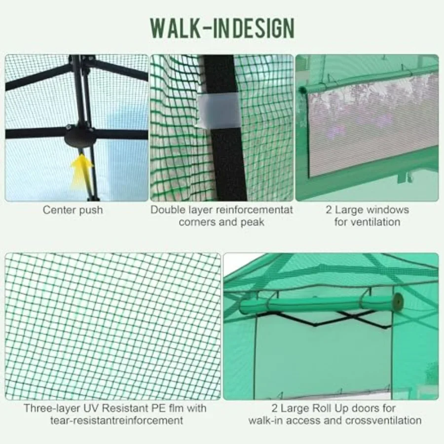 Feet Portable Pop-up Walk-in Greenhouse
