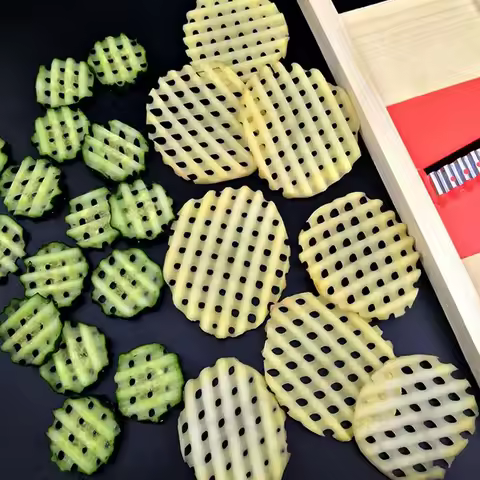 Potato Slicer Cut Potato Grid Artifact Grid Wipe Grid Knife Vegetable Cutter Wave Knife Vegetable Slicer Kitchen Gadgets