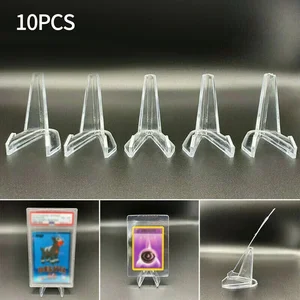 10 pcs transparent acrylic currency Exhibitor Supports Small Easel Rack Commemorative Card Currency Capsule Holder Support 7 Main Sales Automotive Easel - №3