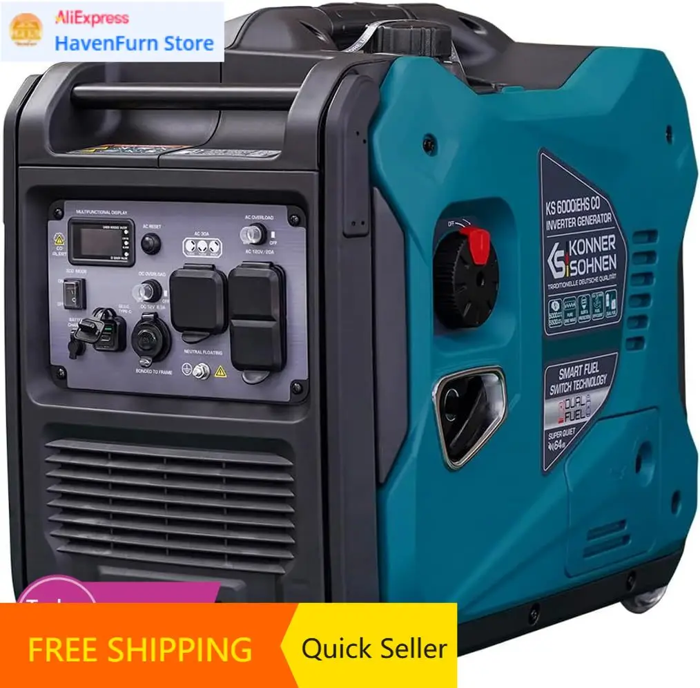 

Бестселлер: Инверторный генератор на двух видах топлива - 5500 Вт, 120/240 В, портативный и легкий, супертихий, с датчиком CO и функцией экономии топлива