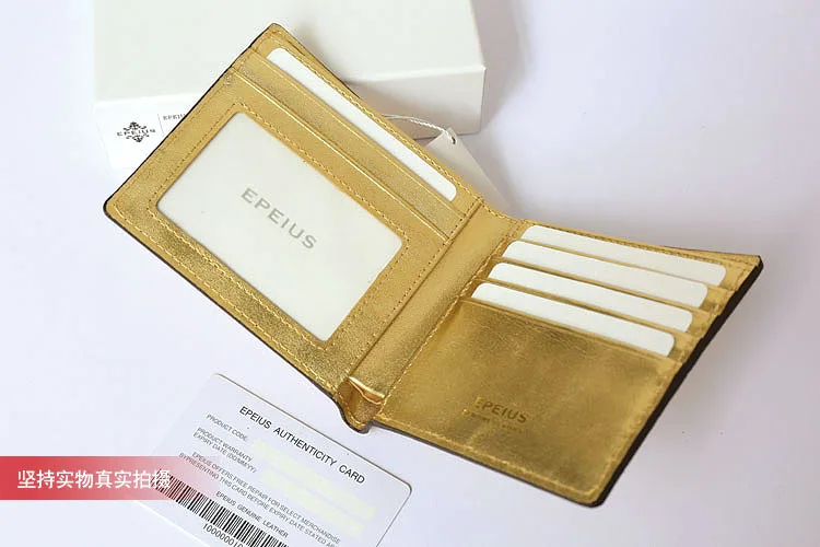 2022 New Designer Luxury Cow Leather Men Wallets Business Genuine Leather Golden Money Bag High Grade Card Holder Money Bag 45