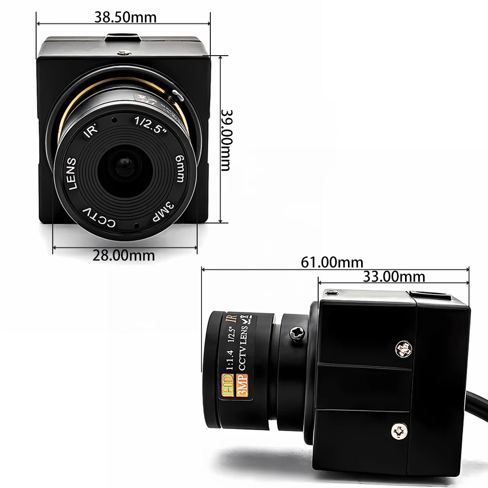 WGWK High Speed USB Camera 1080P HD MJPEG 60FPS UVC Plug Play PC Webcam With 6mm 55° CS Mount Lens For Skype, Video Recording - Image 6