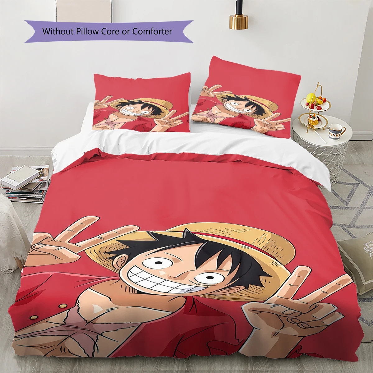 One Piece Monkey D. Luffy Comfortable Duvet Cover Soft, Kids Bedding Set Gift, Extra Large Multiple Sizes -HE77