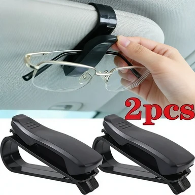 2PCS Universal Car Auto Sun Visor Glasses Box Sunglasses Clip Card Ticket Holder Fastener Pen Case Eyeglasses Clips Accessories