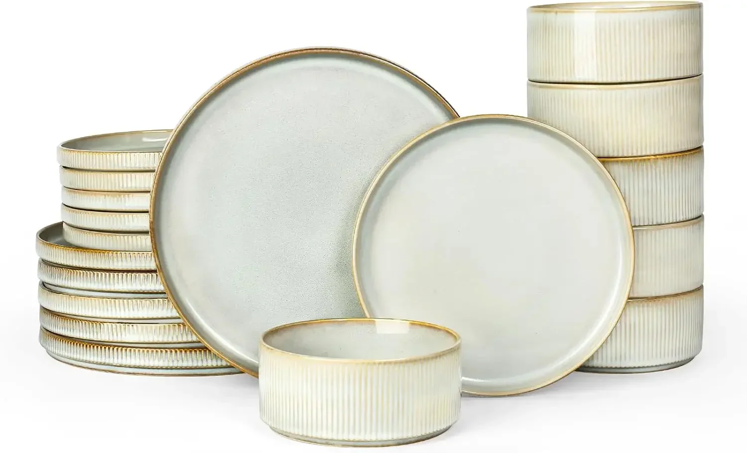 

Star Plates and Bowls Sets, Modern Stoneware Dinnerware Sets for 6, 18-Piece Kitchen Dish Set - Chip and Scratch Resistant