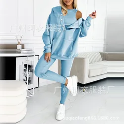 Women Pant Sets Three  Pieces Vests Hooded Sweatshirts Suits Pencil Pants Slim Fit High Street Pockets Autumn Winter 2024