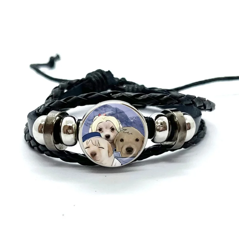 Delicious in D-Dungeon falin Leather Bracelets Glass Dome Snap Button Bracelet & Bangles Fashion Women Men Jewelry
