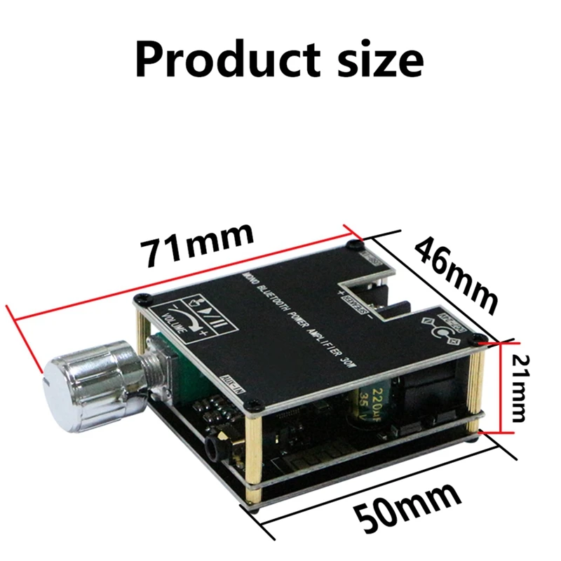 ZK301B أحادية 30 واط BT5.3 وحدة مضخم الصوت الرقمي يدعم TWS اللاسلكية الحقيقية مع التطبيق لتقوم بها بنفسك لوحة مكبر للصوت أحادية بسيطة-ABRI