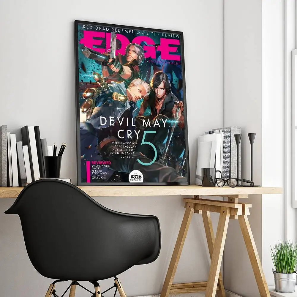 D-Devil May Cry-S الفيلم الكلاسيكي لزجة الملصقات يتوهم الجدار ملصق لغرفة المعيشة زخارف للحانات اللوحة الزخرفية خمر