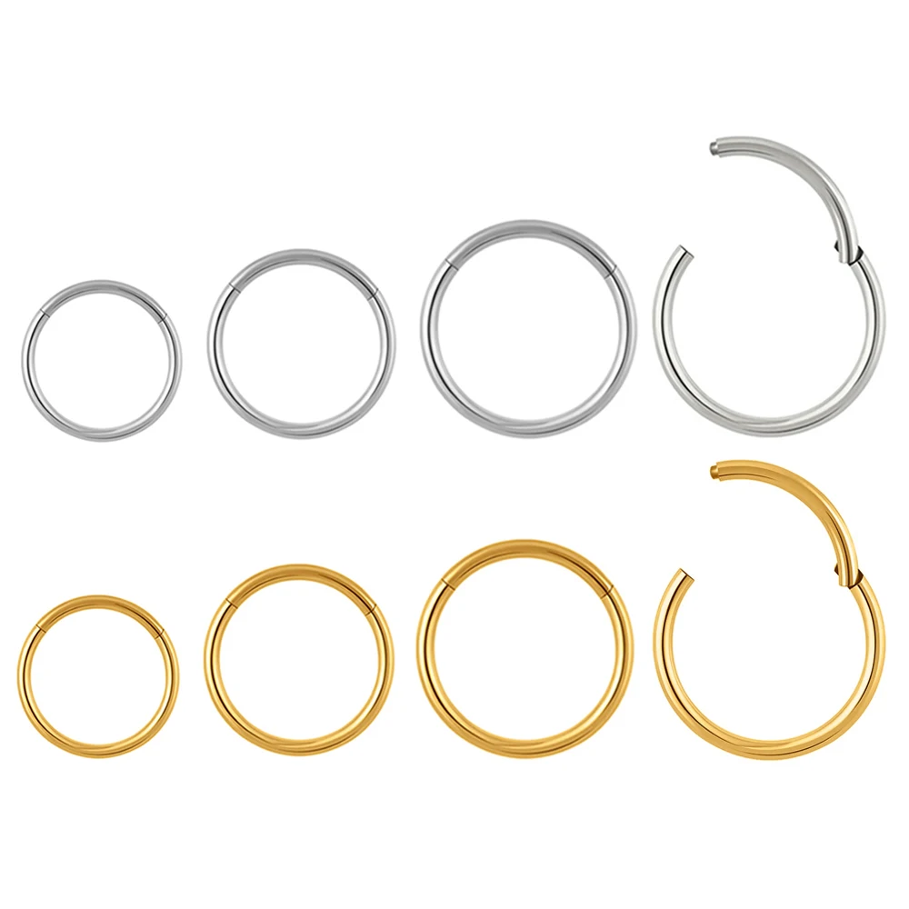 10/50PCS ASTM F136 Titan Nasenring Klapp Clicker Segment Septum Hoop Frauen Männer Ohr Knorpel Helix Ohrring Piercing schmuck