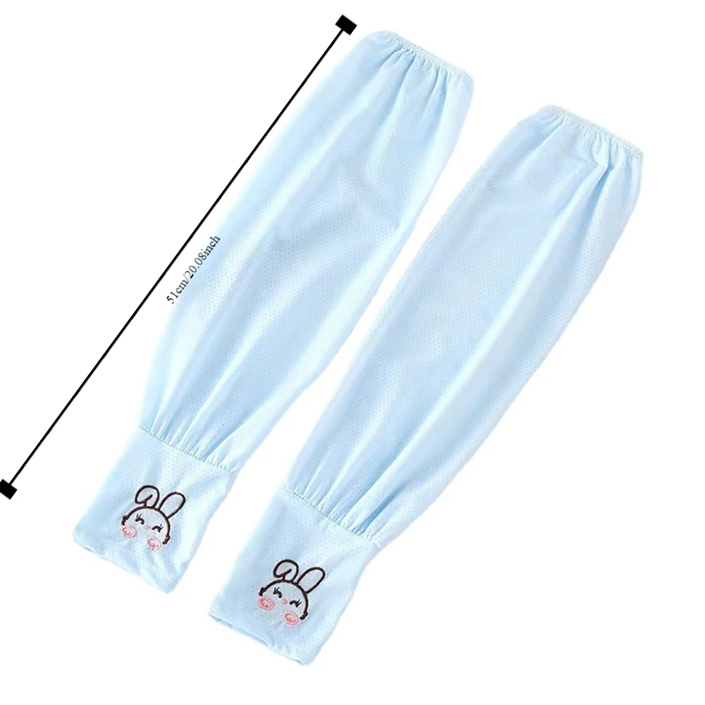 Fashion Little Rabbit Sunscreen Sleeves Lightweight Uv Protection Ice Silk Sleeves Loose Arm Cover Summer