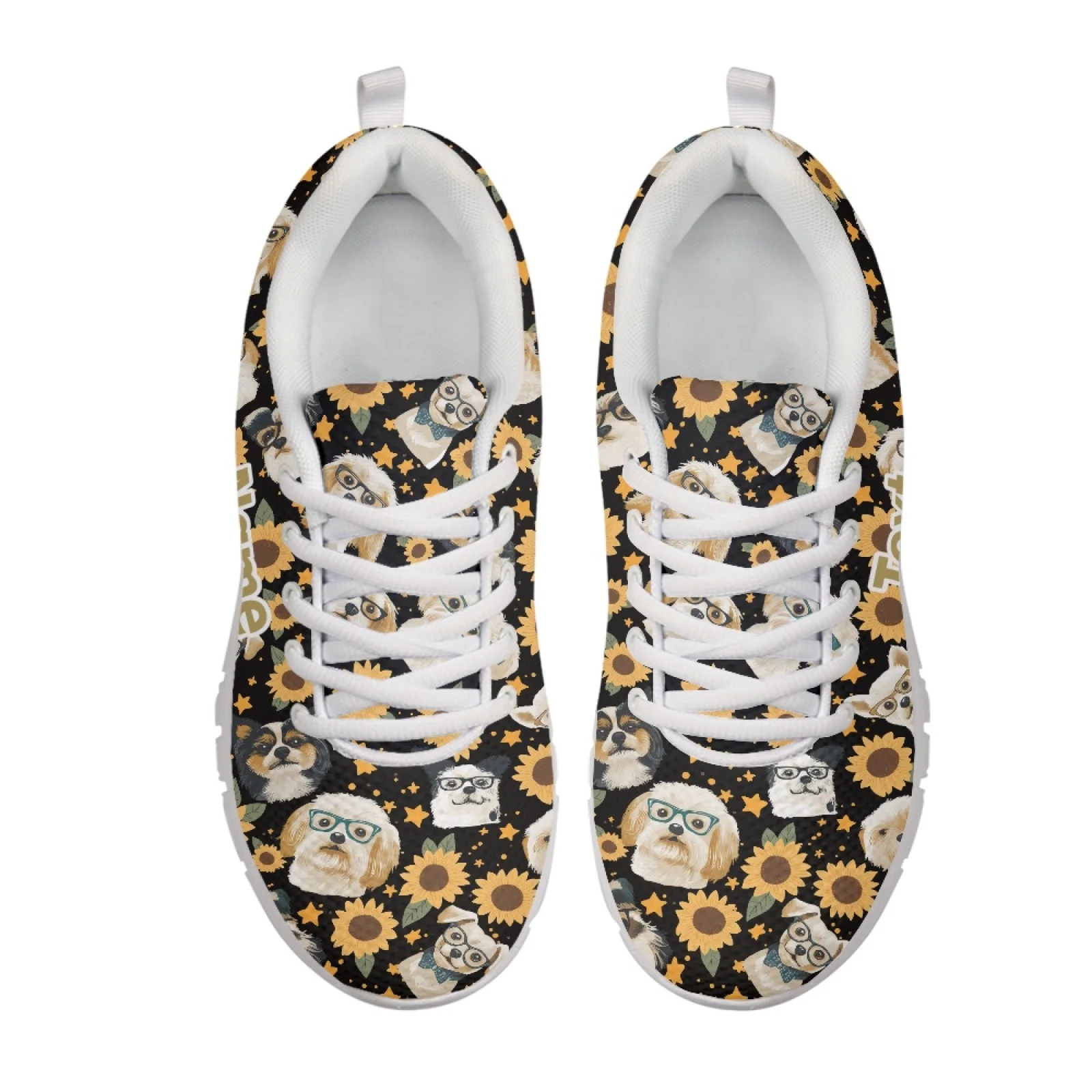 Coloranimal Bulldog Dog Print Mesh & EVA Sole Women's Running Shoes Casual Walking Shoes for Mens New Design