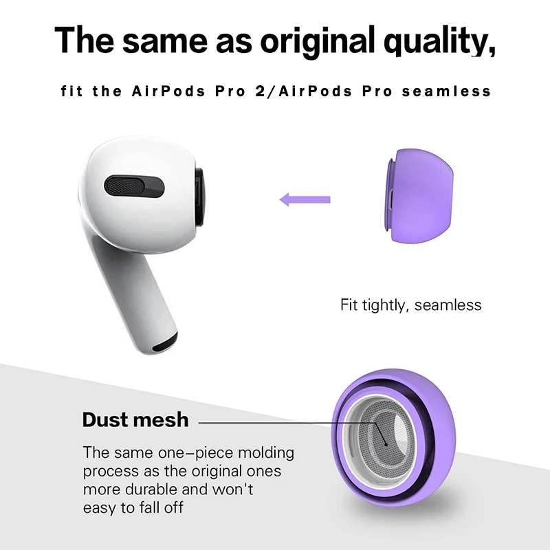 For Apple AirPods Pro 2 Replacement Ear Tips Earphone Covers Earpads Colorful Earbuds Silicone In Ear Eartip Cushion Accessories