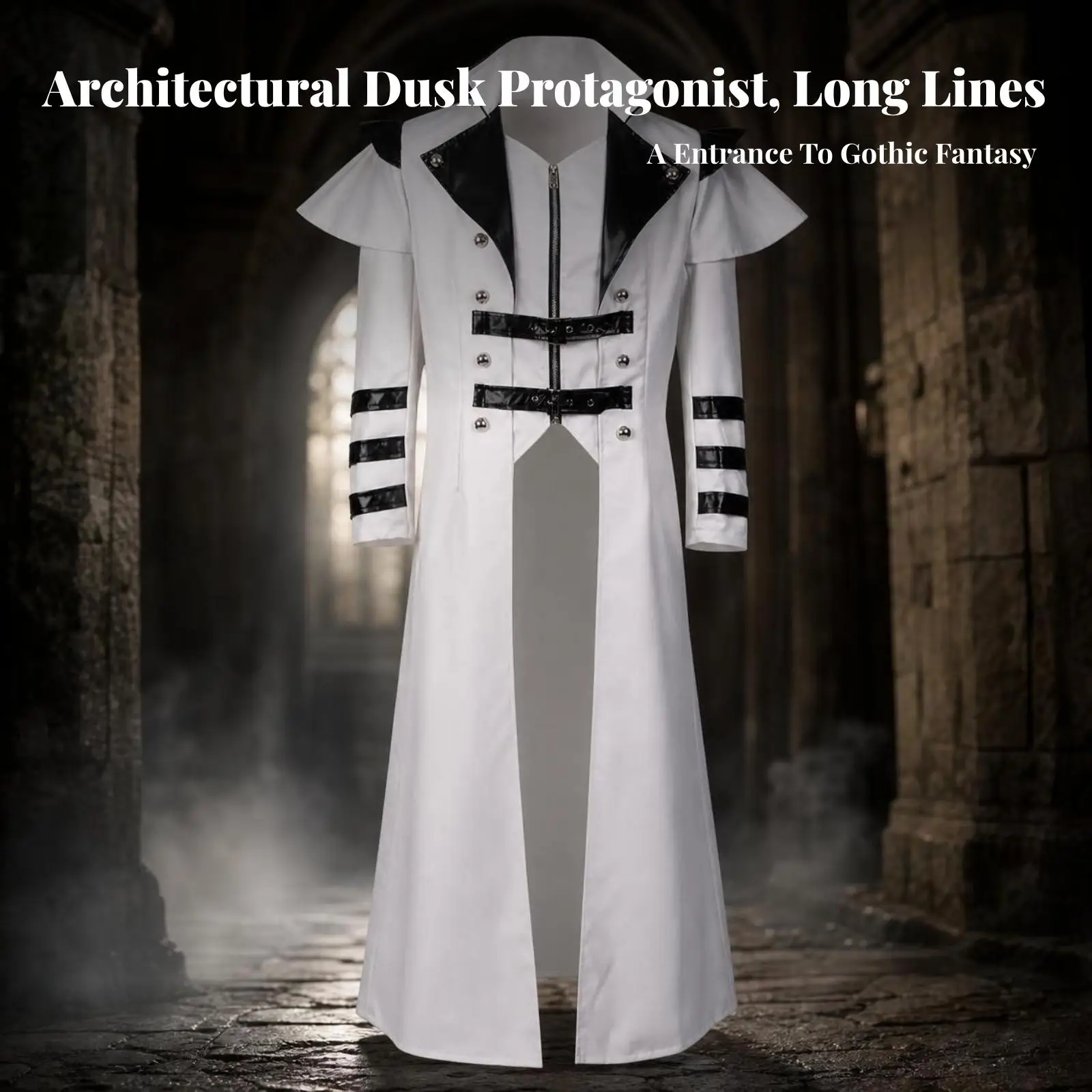 stage-performance-gothic-coat-white-medieval-costume-for-men-with-black-cuffs-and-buckles
