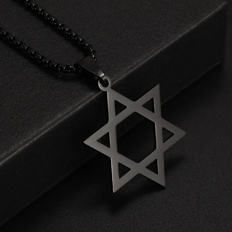 Stainless Steel Star of David Pendant Solomon Necklace for Men and Women Israeli Jewish Jewelry Gifts image 4