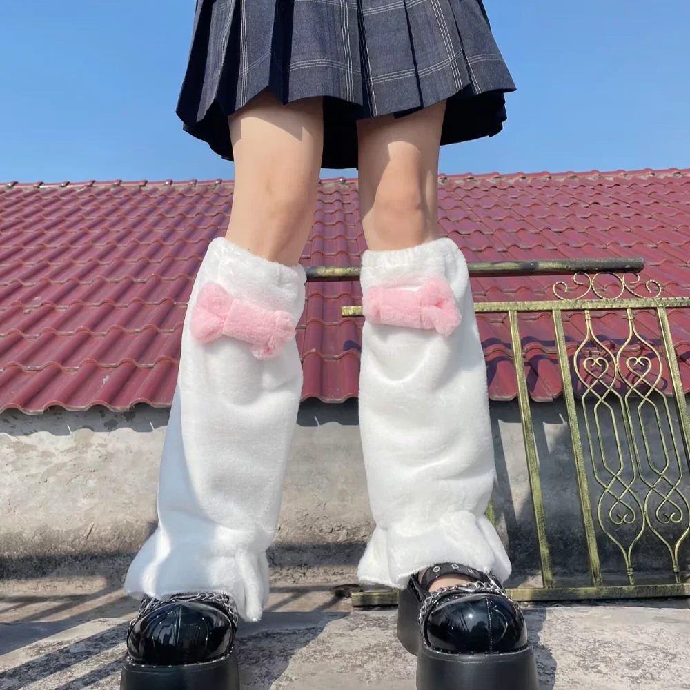 Gothic Ruffled Edge Bow Leg Warmers Bowknot Japanese Style Women's Stockings Korean Style Calf Leg Sleeves Party