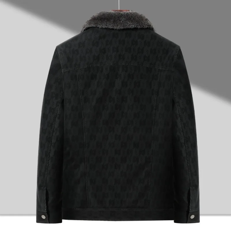 Мужская мода Мужские флисовые теплые кожаные куртки с меховым воротником Мужские повседневные пальто из искусственной кожи с несколькими карманами Короткие куртки Мужская одежда 5XL