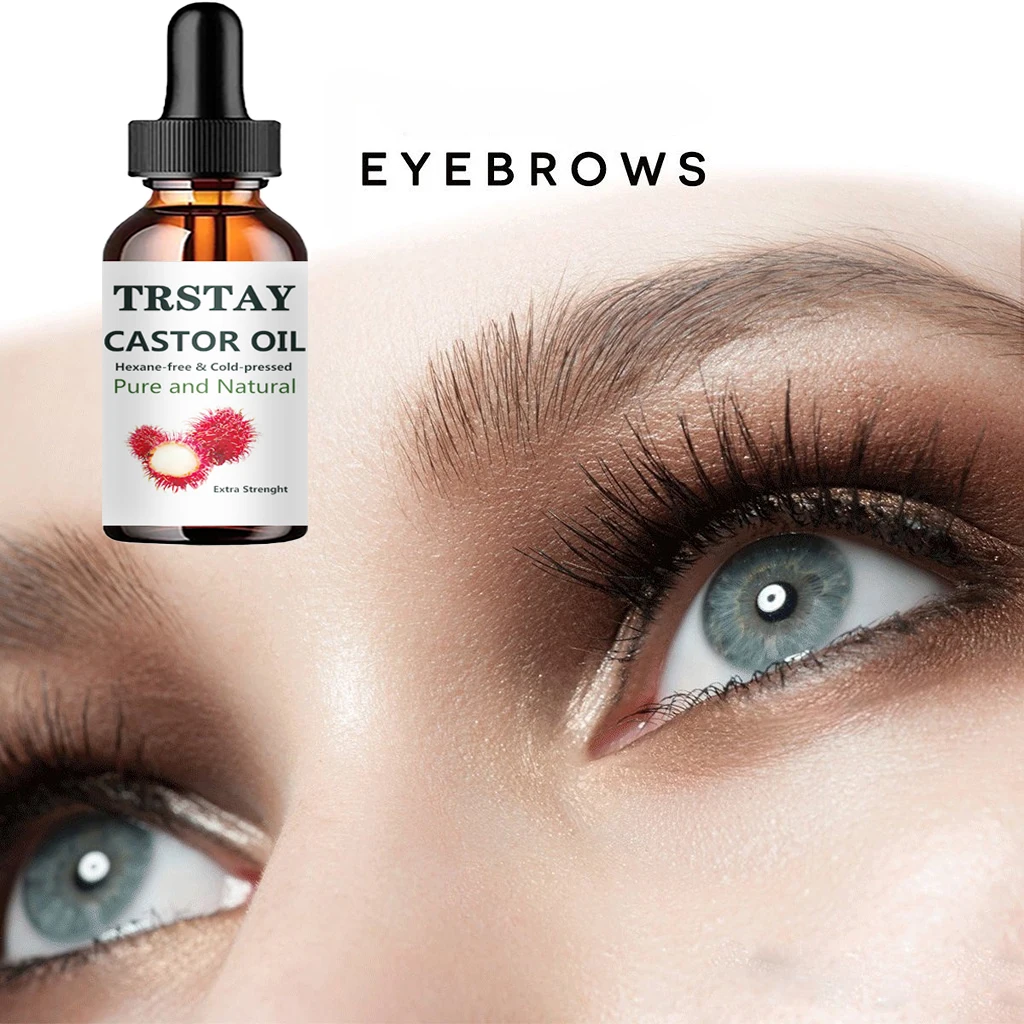 TRSTAY Eyelash Eyebrow Growth Oil Brow Essential Oils Essence Anti Alopecia Castor Oil Organic 100% Pure