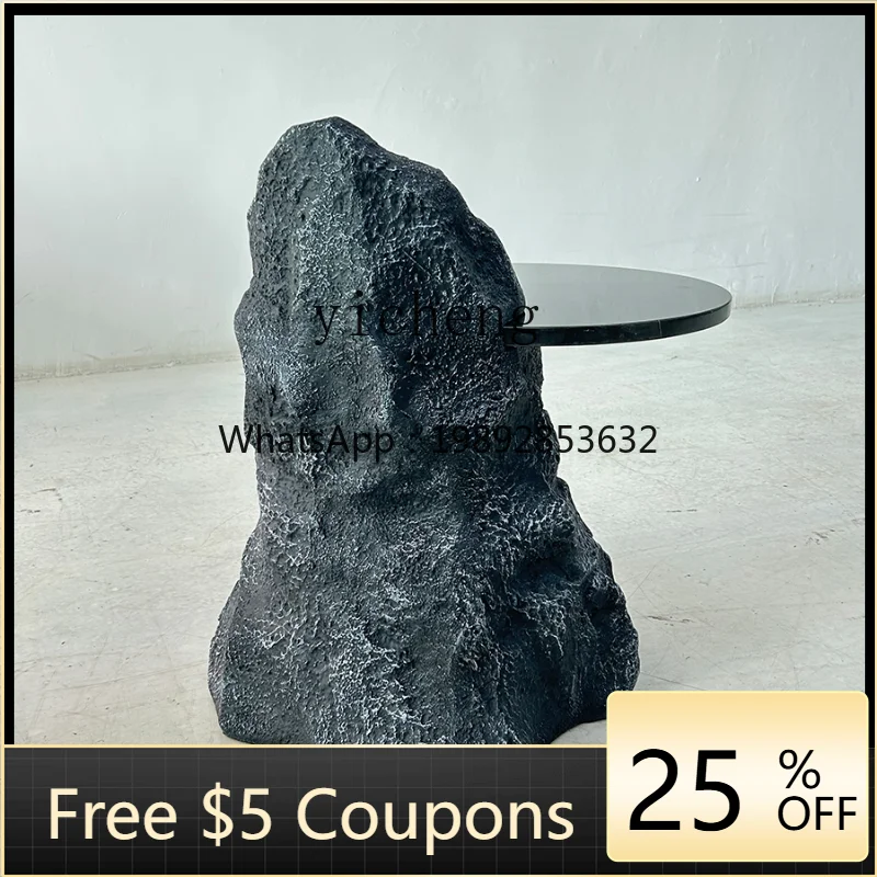 

Quiet Style Furniture B & B Sales Office Household Glass Steel Tea Table Marble