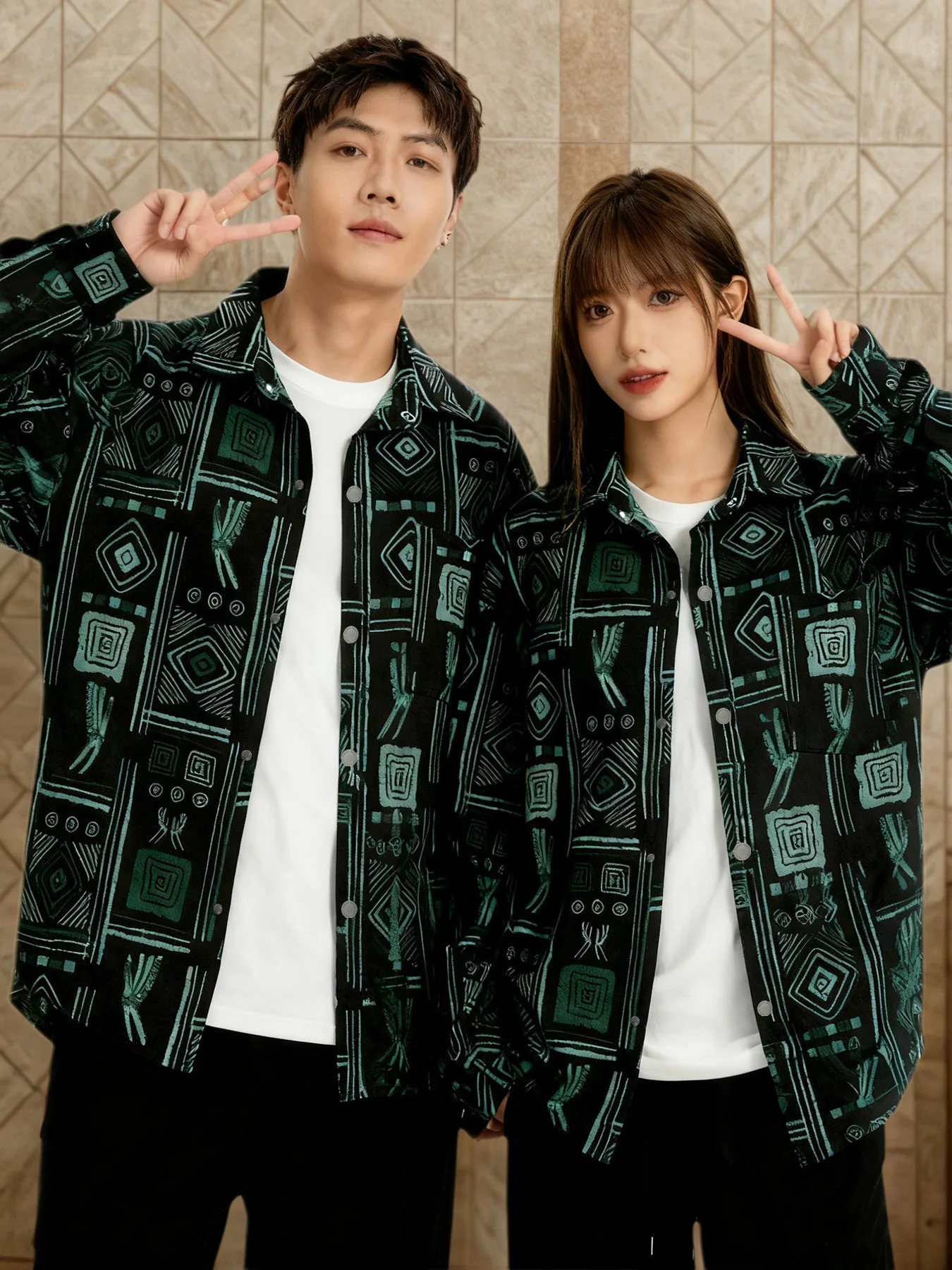 سترة بأكمام طويلة مطبوعة على الطراز العرقي الأمريكي العتيق، للجنسين، للربيع والخريف، سترة رائعة كاجوال عصرية راقية #3