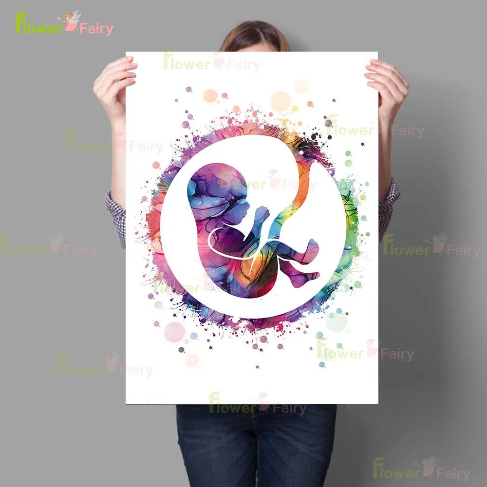 Pregnant Woman Fetus Pregnancy Obstetrics Poster Wall Art Canvas Painting Home Decor Wall Pictures For Living Room Unframed