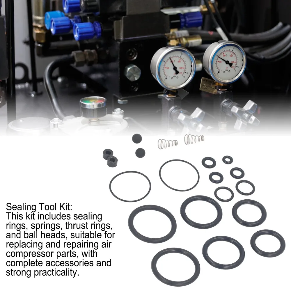 Spring Loaded Air Compressor Sealing Parts Metal PVC Material Thrust Rings PCP Air Compressor Repair Kit Quick Connect Adapter