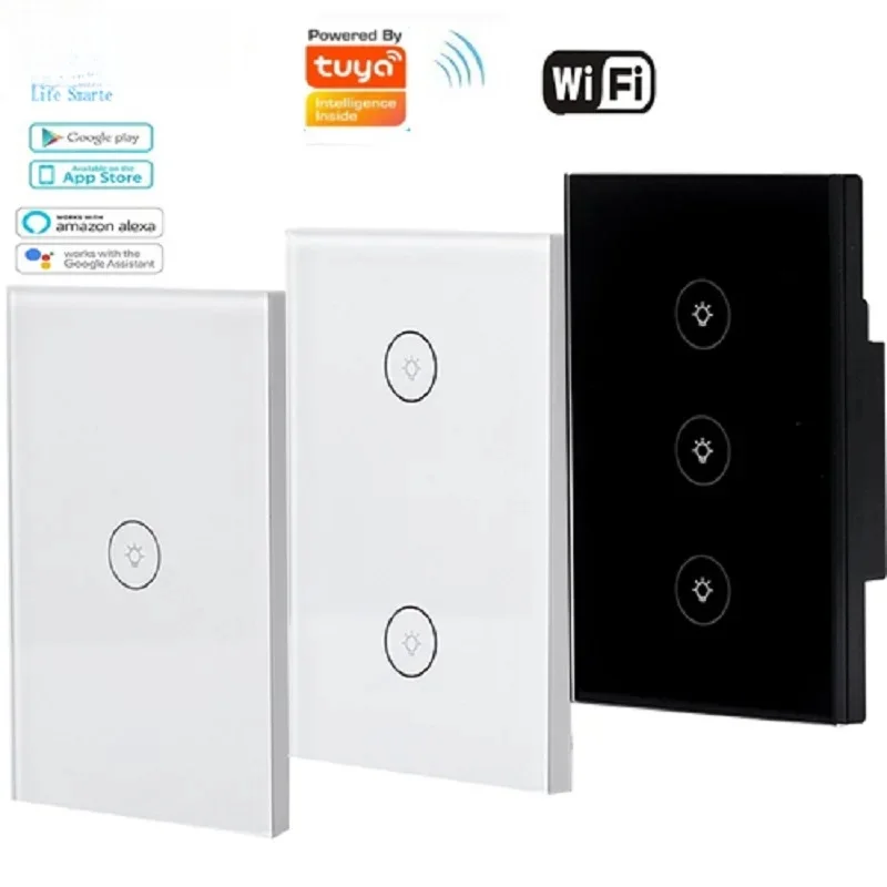 

Американский стандарт TS Smart Touch Wi-Fi Выключатель света — беспроводной пульт дистанционного управления, голосовое управление Alexa/Google Home, управление через приложение, планирование