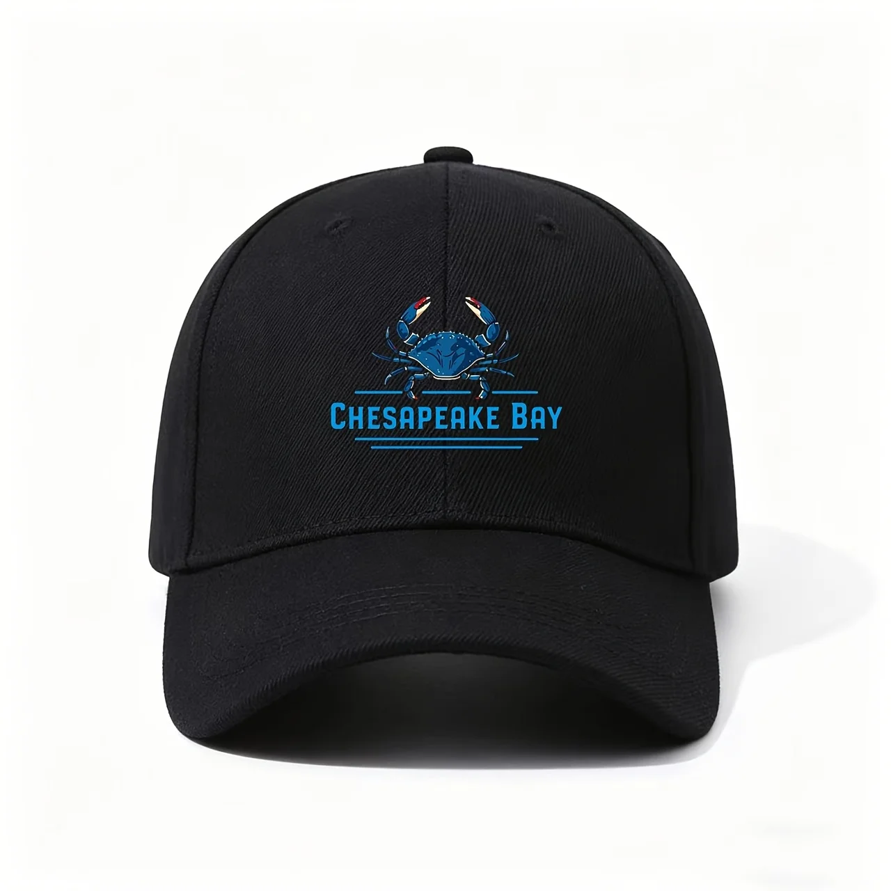Chesapeake Bay Blue Crab Baseball Cap - Adjustable Crab Print Hat with Chesapeake Bay Suitable for Seafood Lovers, Nautical Gift