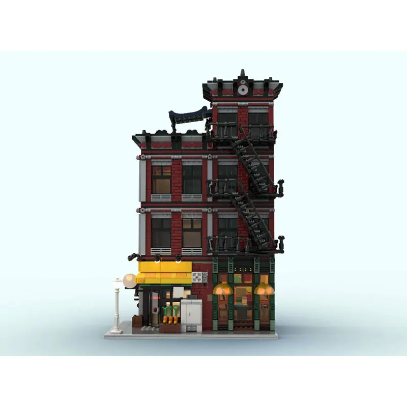 MOC Building Block Grocery & Vinyl Shop (NYC Corner) Street Anime Architecture Model Brick Particle Creative Gifts Model Gifts