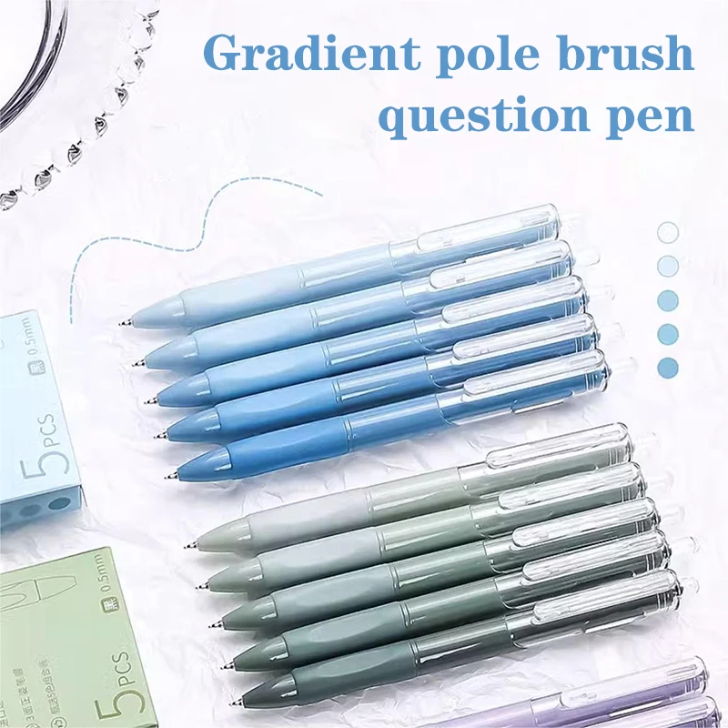 5/10Pcs Gradient Color Gel Pens Set Ballpoint Pens Quick Dry Smooth Writing Pen Replacing Refills School Office Supplies