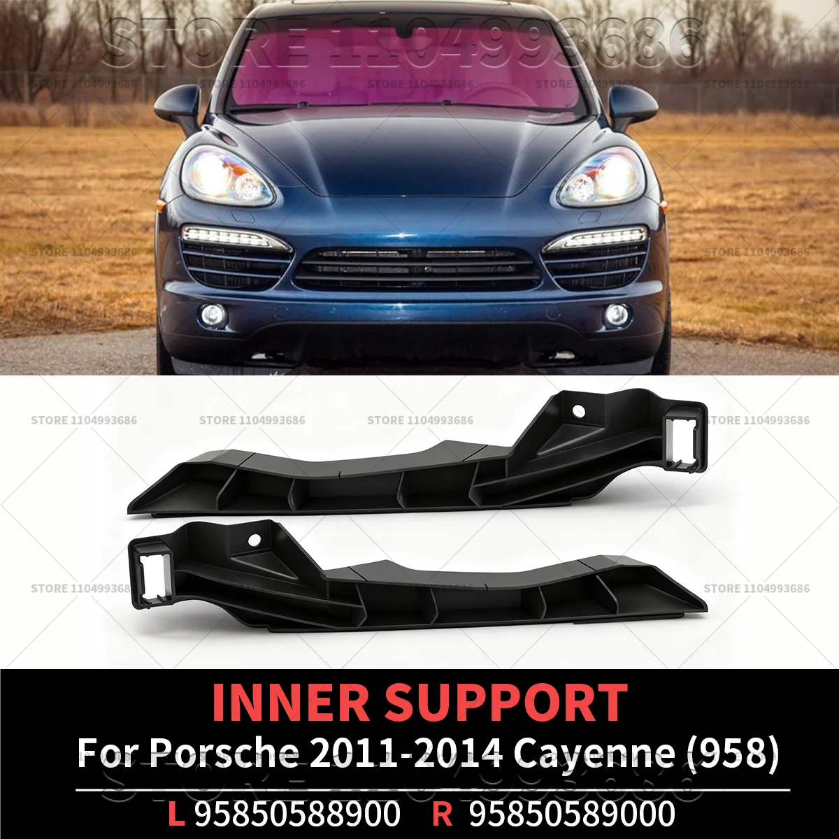 

Для Porsche Cayenne 2011 2012 2013 2014 Porsche (958) внутренняя опора переднего бампера левая и правая OEM 95850588900 95850589000