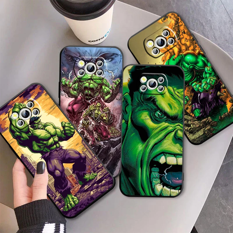 

Marvel Cool Hulk Anime For Xiaomi Mi Poco F5 F4 F3 F2 X5 X4 X3 M6 M5 M5S M4 M3 C40 Pro GT NFC 5G Black Funda Phone Case