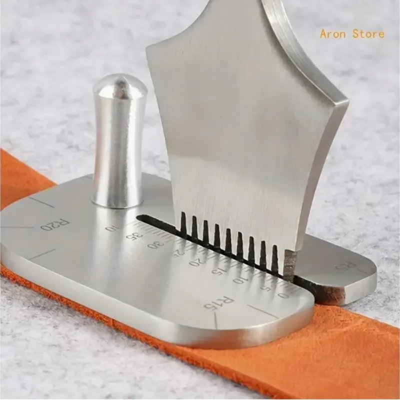 

Leather Traction Board DIY Cutting Ruler Stainless Steel Chopper Leather Cutting Punching Holes Auxiliary Tools Hand Tools