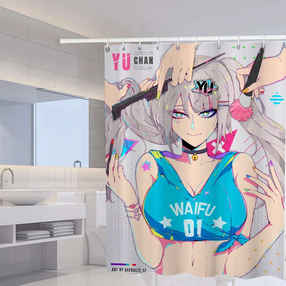 Hentai Anti-mold Waterproof Shower Curtain for Bathroom Accessories Opaque Curtains Bath Things the Sets Full Set Showers Cloth