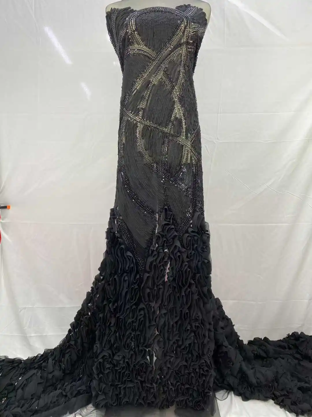 الفاخرة الفرنسية شبكة الدانتيل ثلاثية الأبعاد الخرز النسيج 2025 جودة عالية الأفريقي النيجيري الترتر الدانتيل للنساء فساتين حفلات الزفاف الخياطة