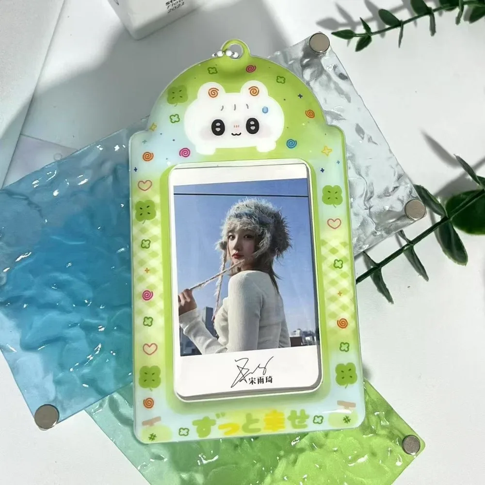 

New Pink Dessert Bunny Card Holders Y2K Keychain Photcards Protective Cover Card Display Pendant Idol Cards Collect