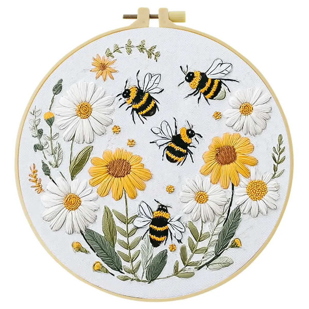 1 Stück 20X20CM/15X15CM 7,87/6,3 Zoll Blumen-Stickerei-Starter-Kit DIY-Kit DIY-Stickerei-Set Handarbeiten Malerei – Detail 3