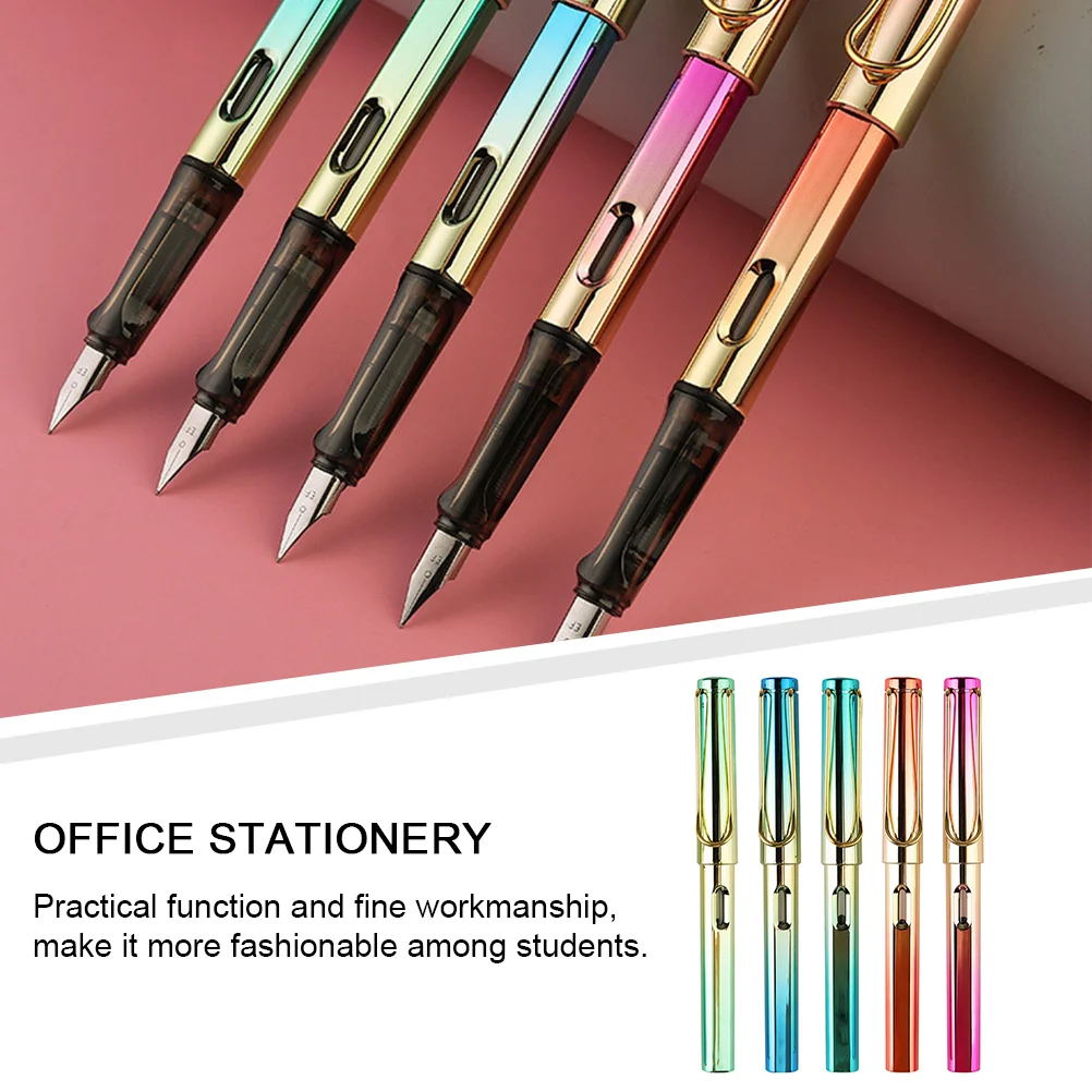 5 Pcs Pen Calligraphy Office for Staff Portable Fountain Useful Without Ink Practice Plastic Supplement Student Pens