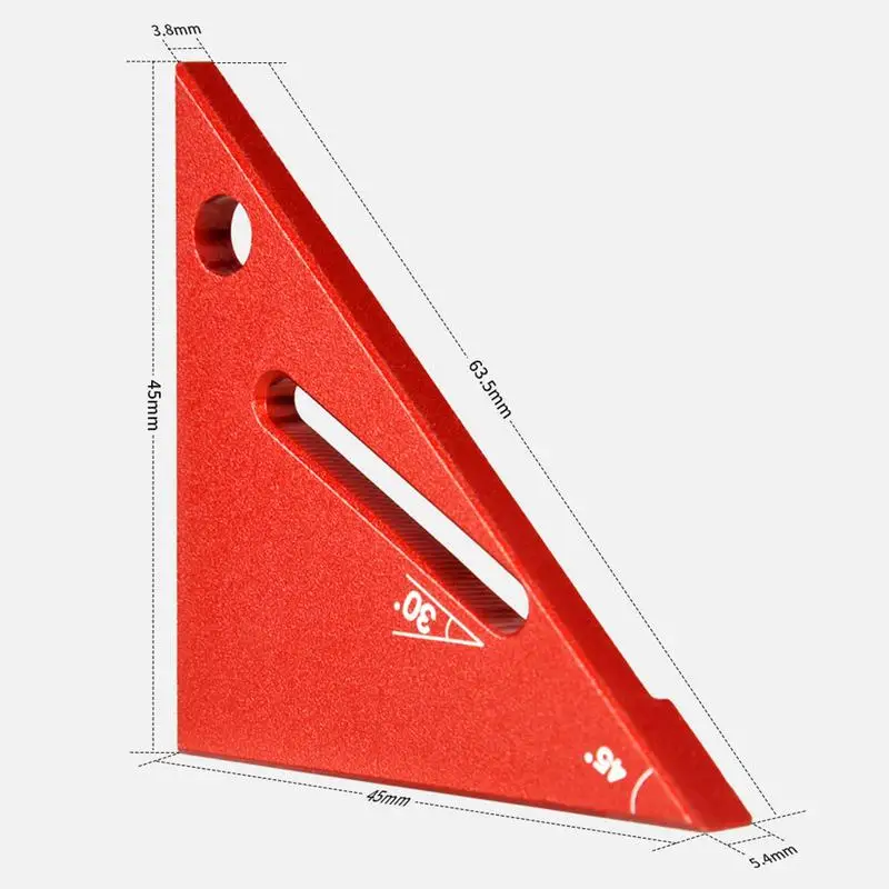 Woodworking Ruler Mini Right Angle Ruler Alloy Metal 90/45 Degree Protractor Portable Aluminum Carpenter Square For Woodworking