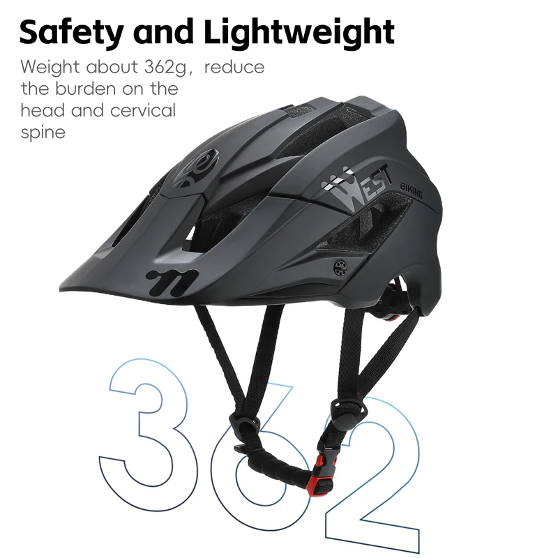 

Lightweight Mountain Bike Helmet Trail XC Off-Road All-Terrain Safety Reflector Cycling Hat with Visor for MTB Road Bike