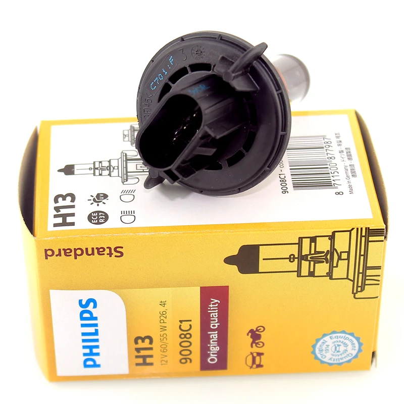 Philips Vision H13 12V 60/55W P26t,4t Original Car Halogen Head Lamps 3200K Standard Replace Genuine High Low Beam 9008C1