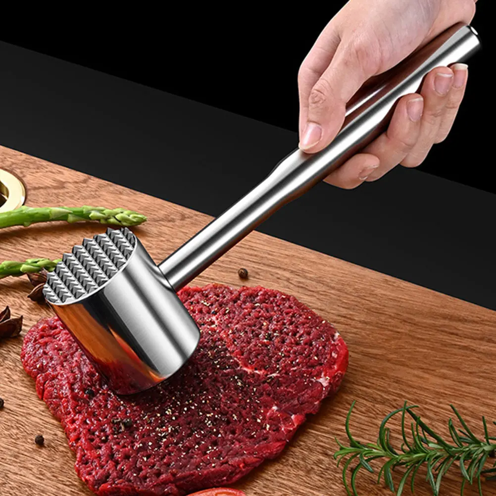 Premium Stainless Steel Meat Hammer Beef Tenderizer Tool Kitchen Use Meat Mallet Tenderizing Hammer Kitchen Supply Cooking