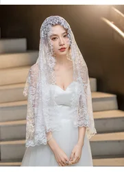 Lace Mantilla Veil For Church Spanish Christian Veils For Wedding Bride Muslim Head Covering Lace Shawl Chapel Catholic Veils