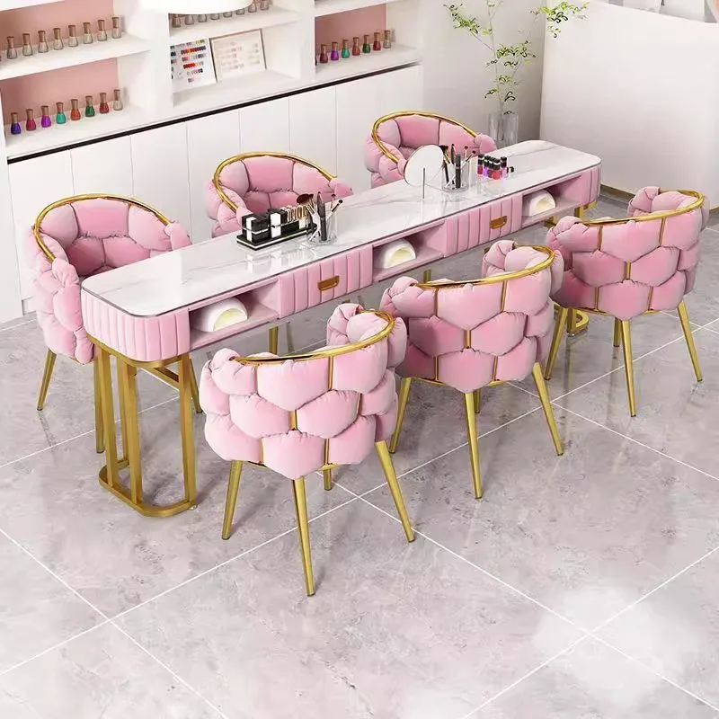 Modern Single And Double Manicure Table Salon Simple White Paint Manicure Furniture Mall And Workshop Use Successor Model
