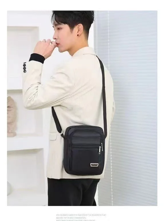 Geschäftsreise Herren-Umhängetasche Wasserdichte und Verschleißfeste Schultertasche Multifunktionaler Kleingeld-Rucksack – Detail 16