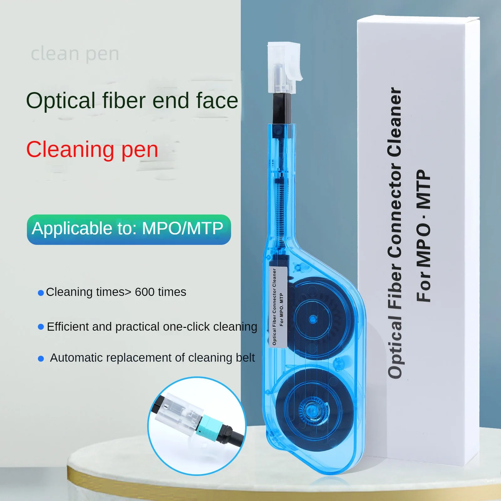 Stable Fiber Optic Cleaning Pen One Press Coupler Connector Insert End Face Interface MPO Cleaner