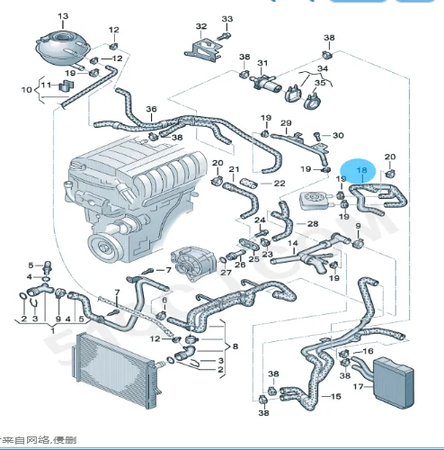 Oil Cooler Coolant Hose For Audi Q7  VW Phaeton Touareg 3.6 BHK 03H121049A